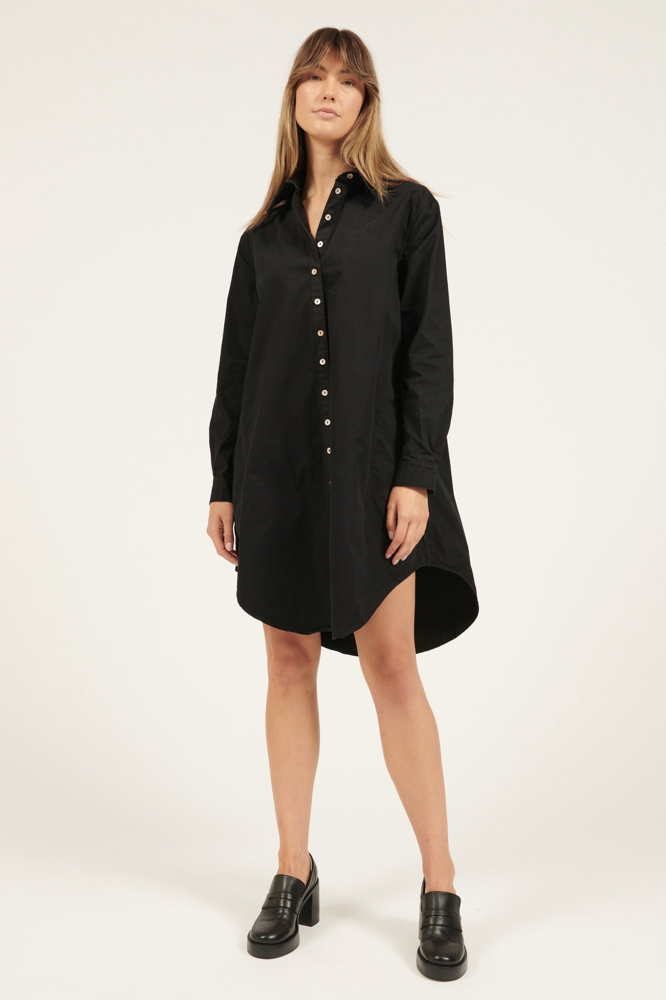 LONLON SHIRT DRESS - NOIR (PRE-ORDER) - Primness