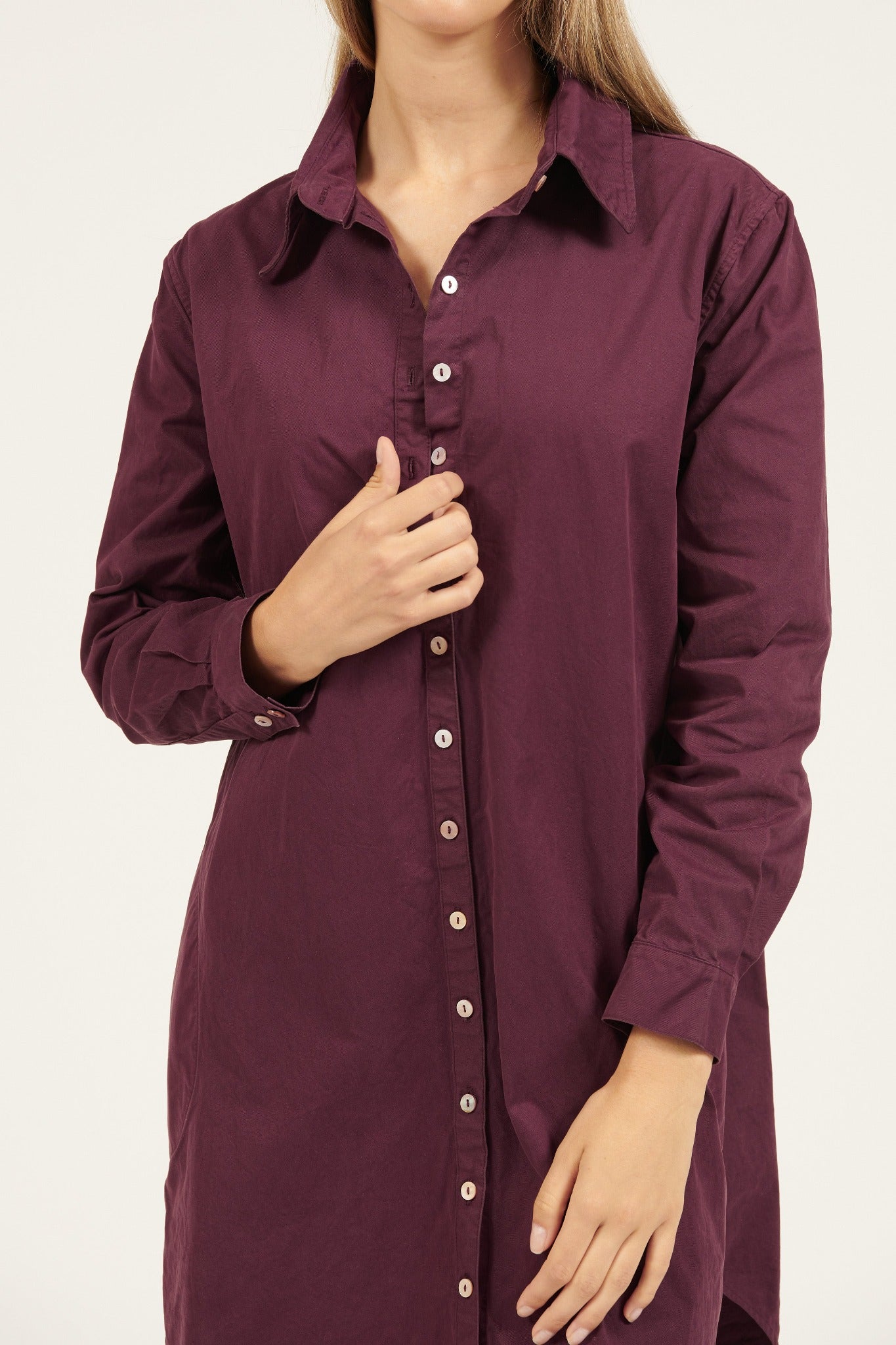 LONLON SHIRT DRESS - PLUM (PRE-ORDER) - Primness