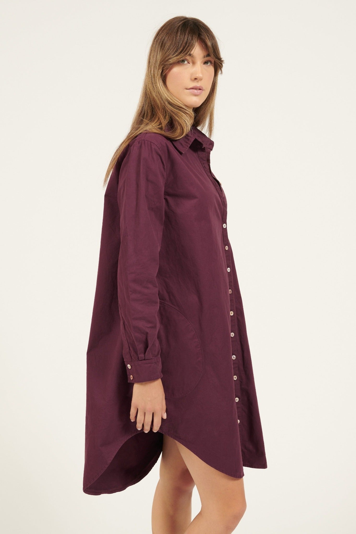 LONLON SHIRT DRESS - PLUM (PRE-ORDER) - Primness