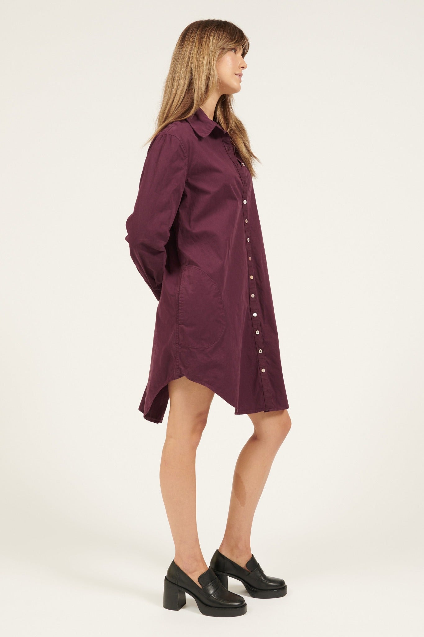 LONLON SHIRT DRESS - PLUM (PRE-ORDER) - Primness