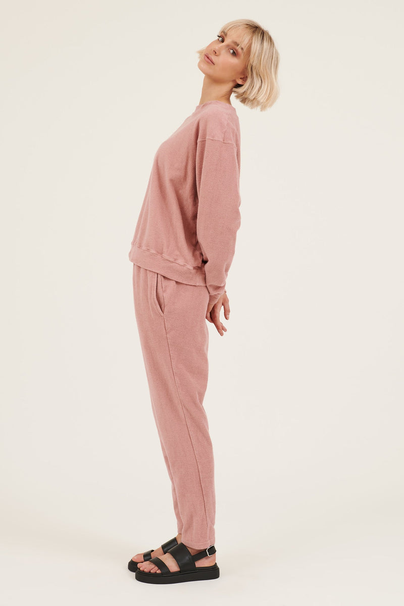 LOVER TERRY TWISTY PANT - SPANISH PINK - FINAL SALE - Primness