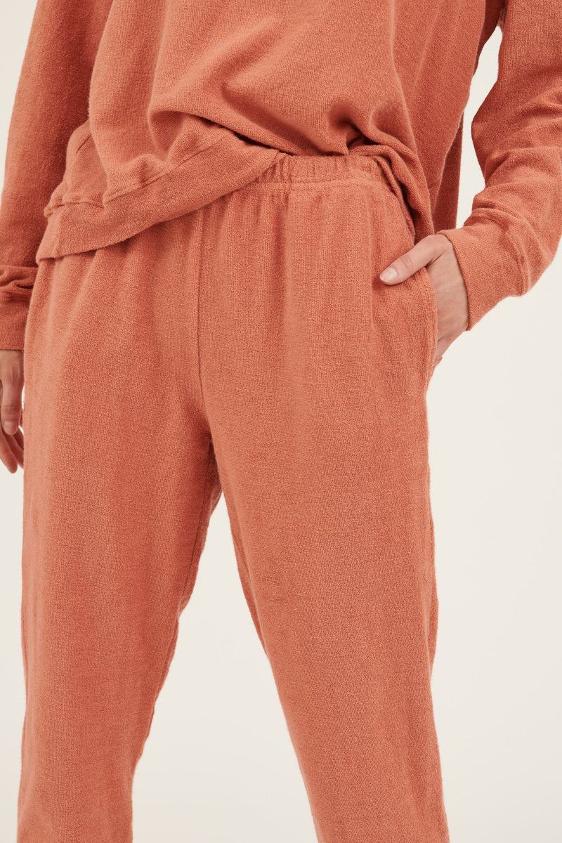 LOVER TERRY TWISTY PANT - TERRACOTTA - FINAL SALE - Primness
