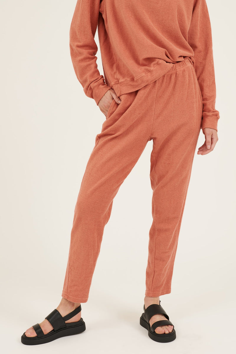 LOVER TERRY TWISTY PANT - TERRACOTTA - FINAL SALE - Primness