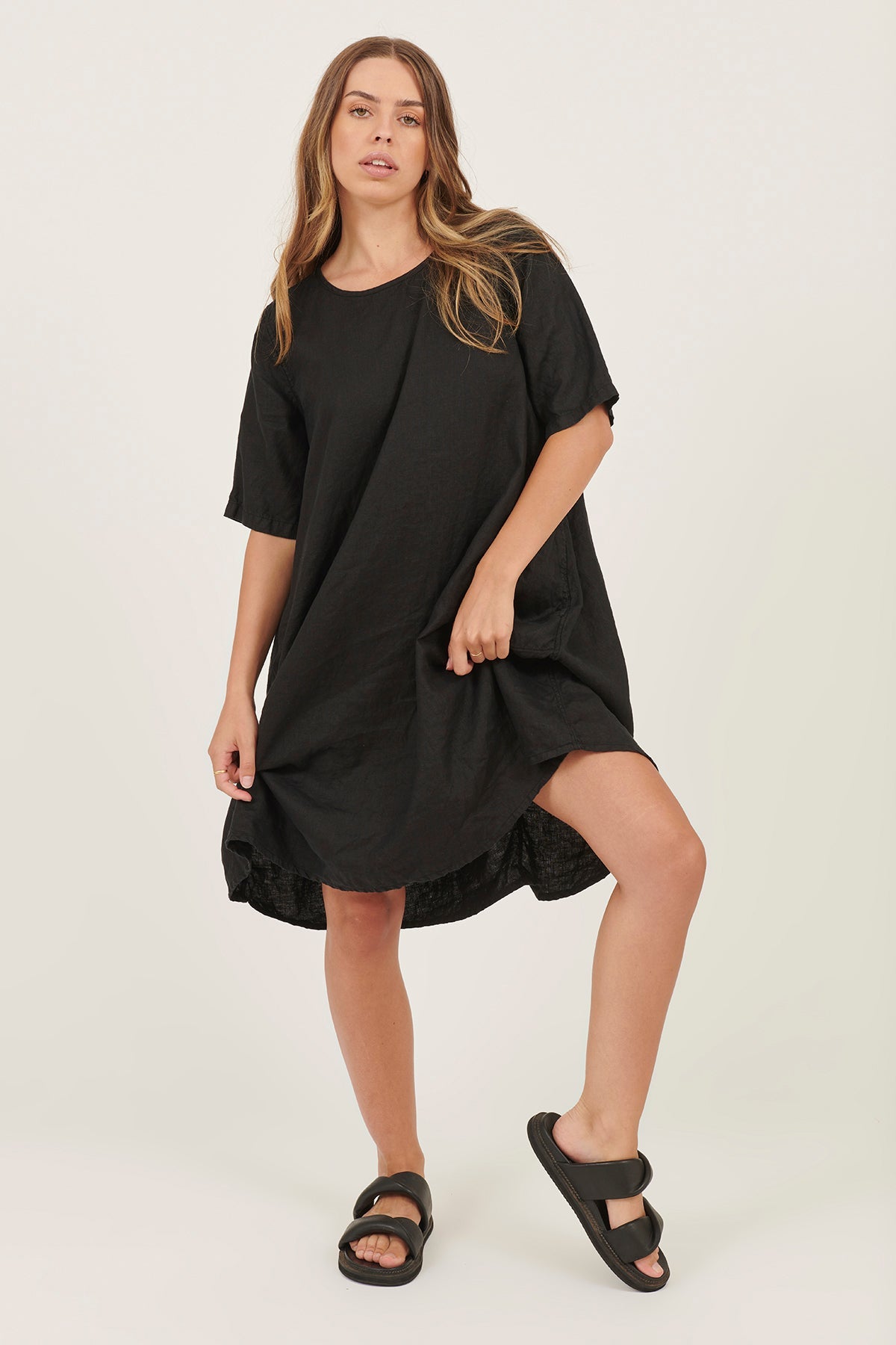 MIA TEE DRESS - NOIR - Primness