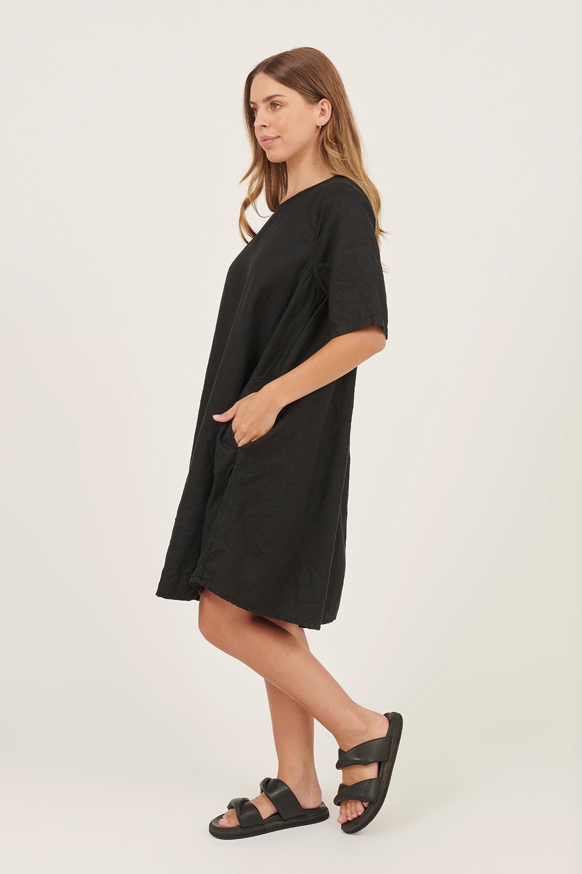 MIA TEE DRESS - NOIR - Primness