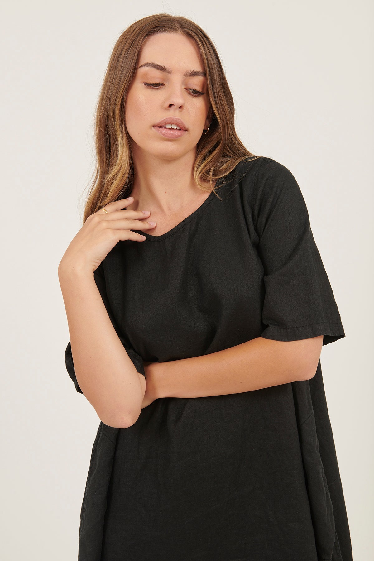 MIA TEE DRESS - NOIR - Primness