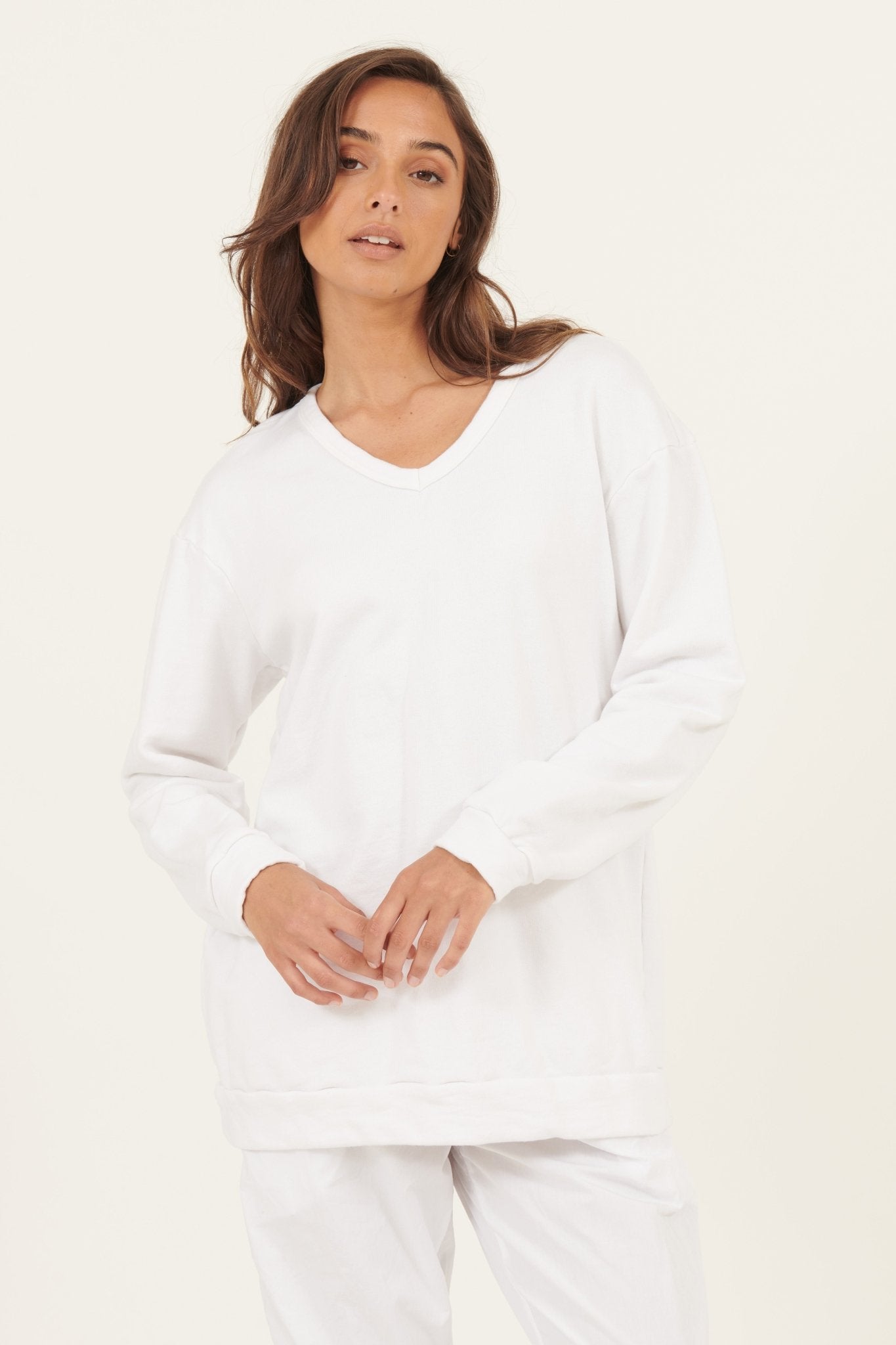 PERF V NECK - BLANC - Primness