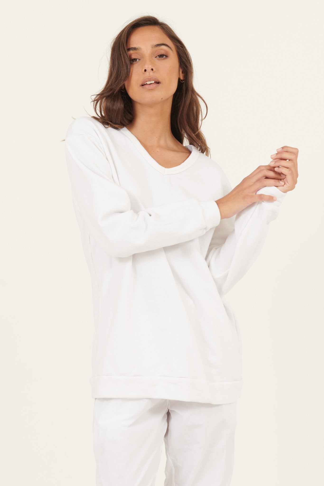 PERF V NECK - BLANC - Primness