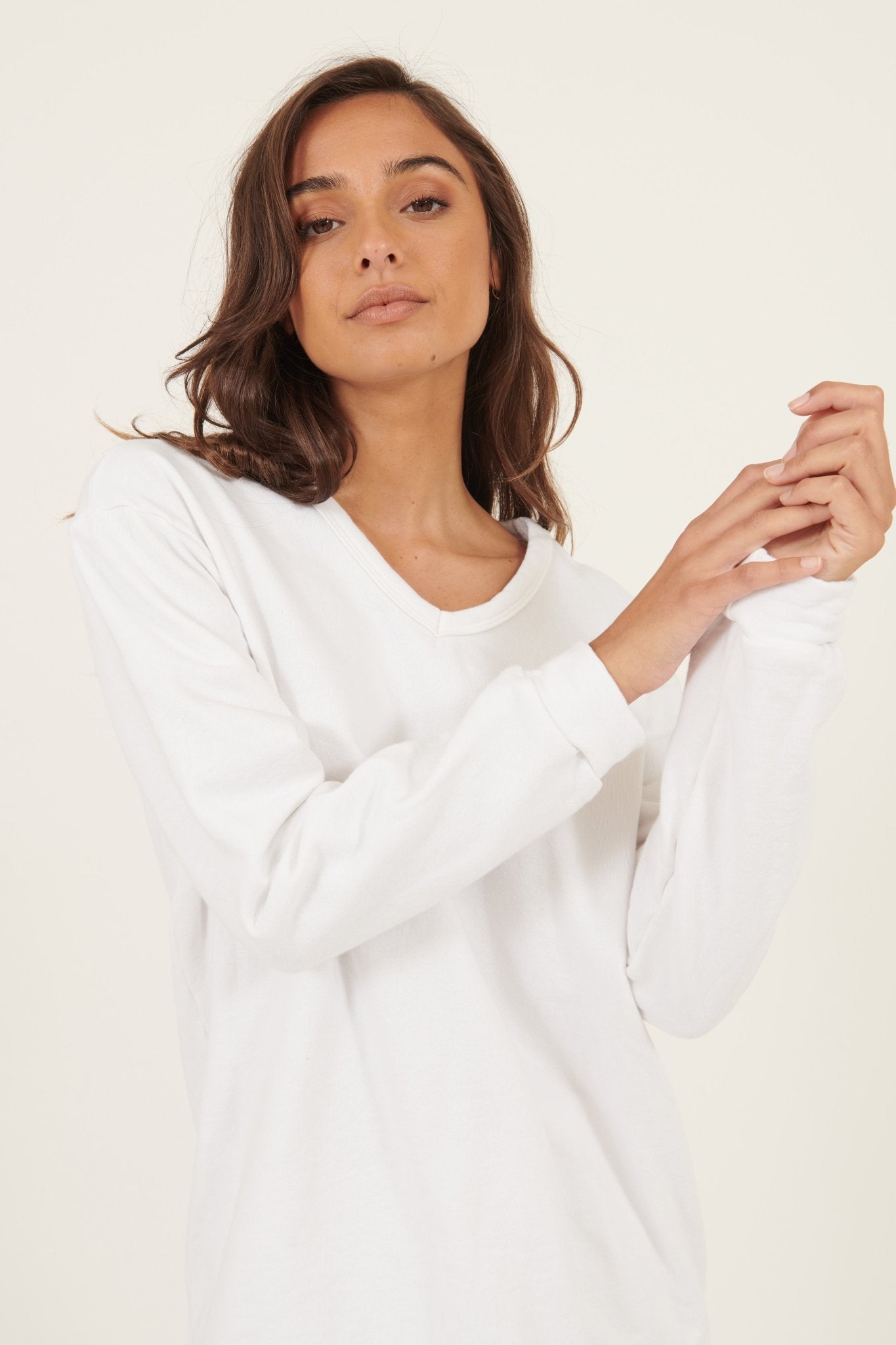 PERF V NECK - BLANC - Primness