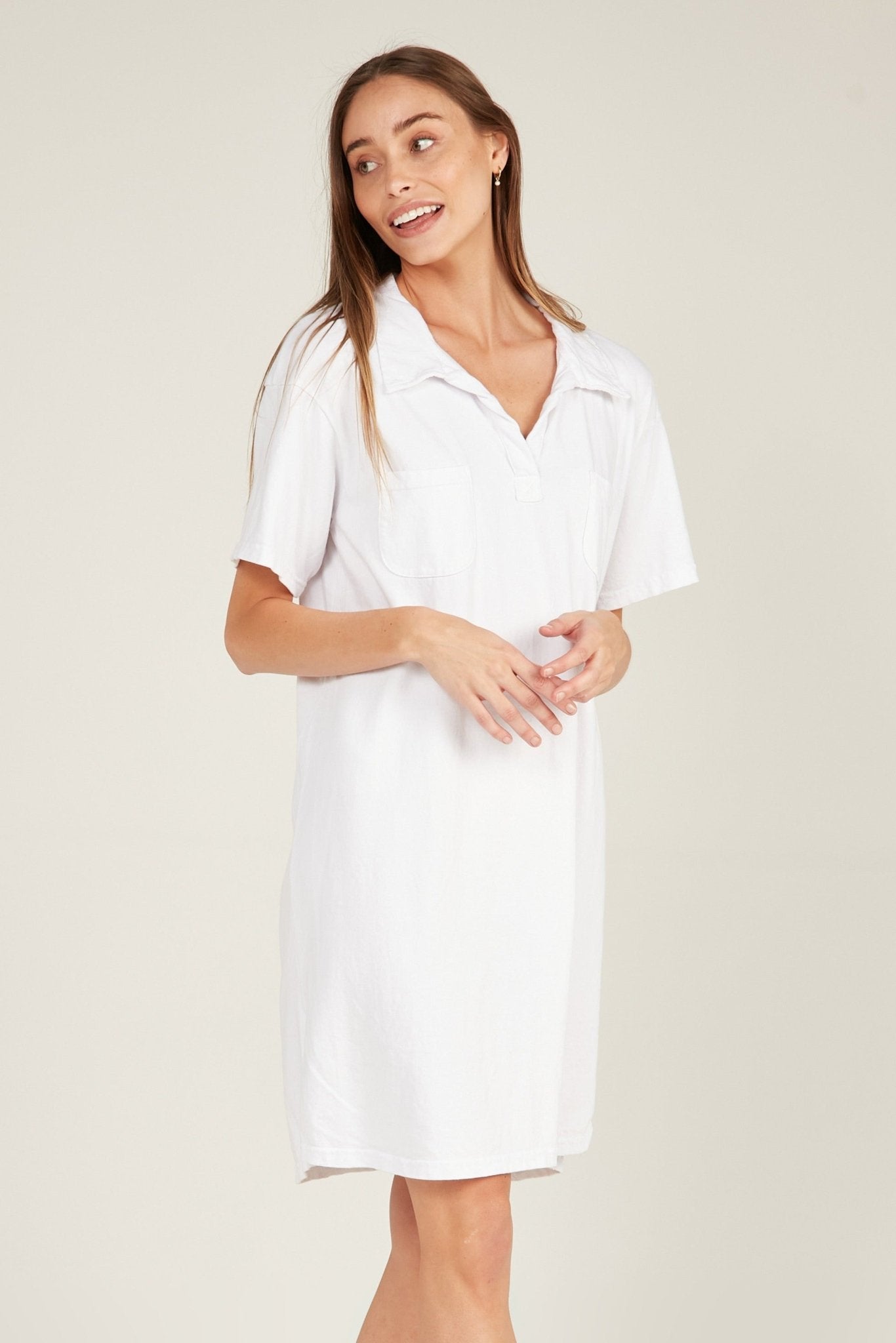 POLO DRESS - BLANC - Primness