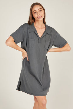 POLO DRESS - CHARCOAL - Primness