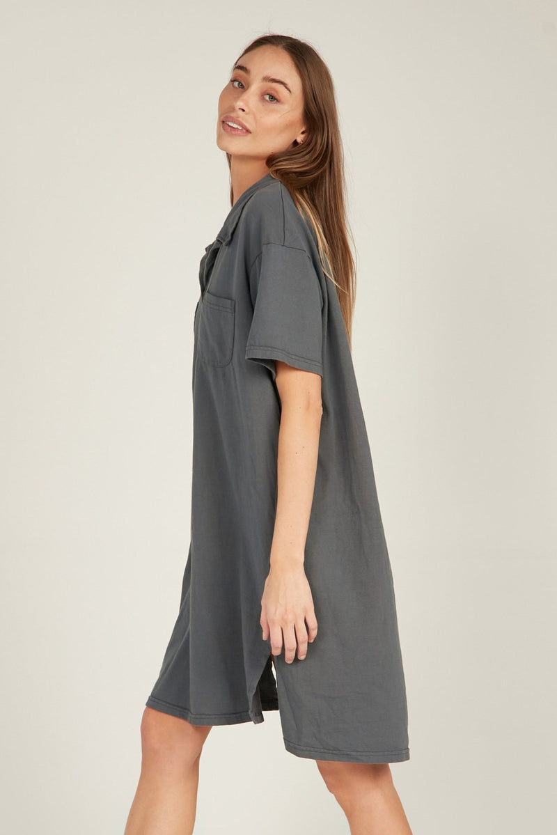 POLO DRESS - CHARCOAL - Primness