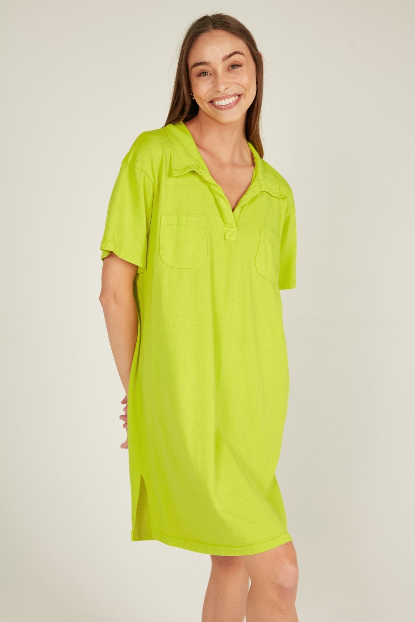 POLO DRESS - LIME - Primness