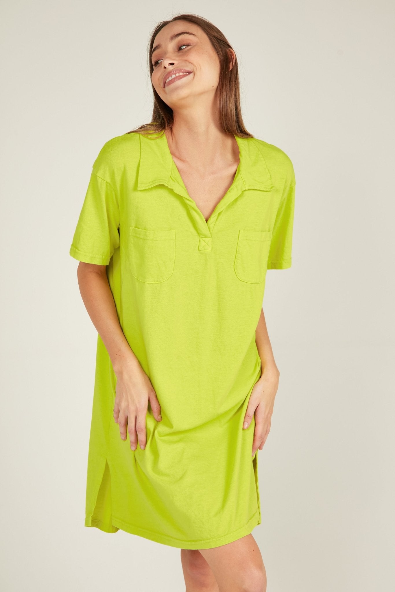 POLO DRESS - LIME - Primness