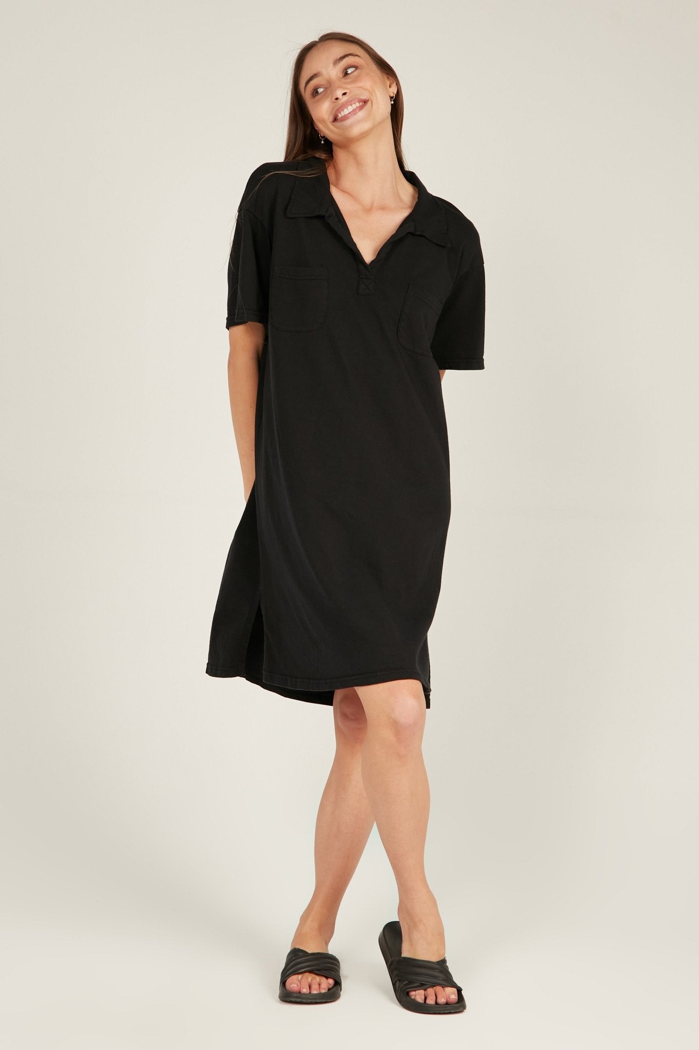 POLO DRESS - NOIR - Primness