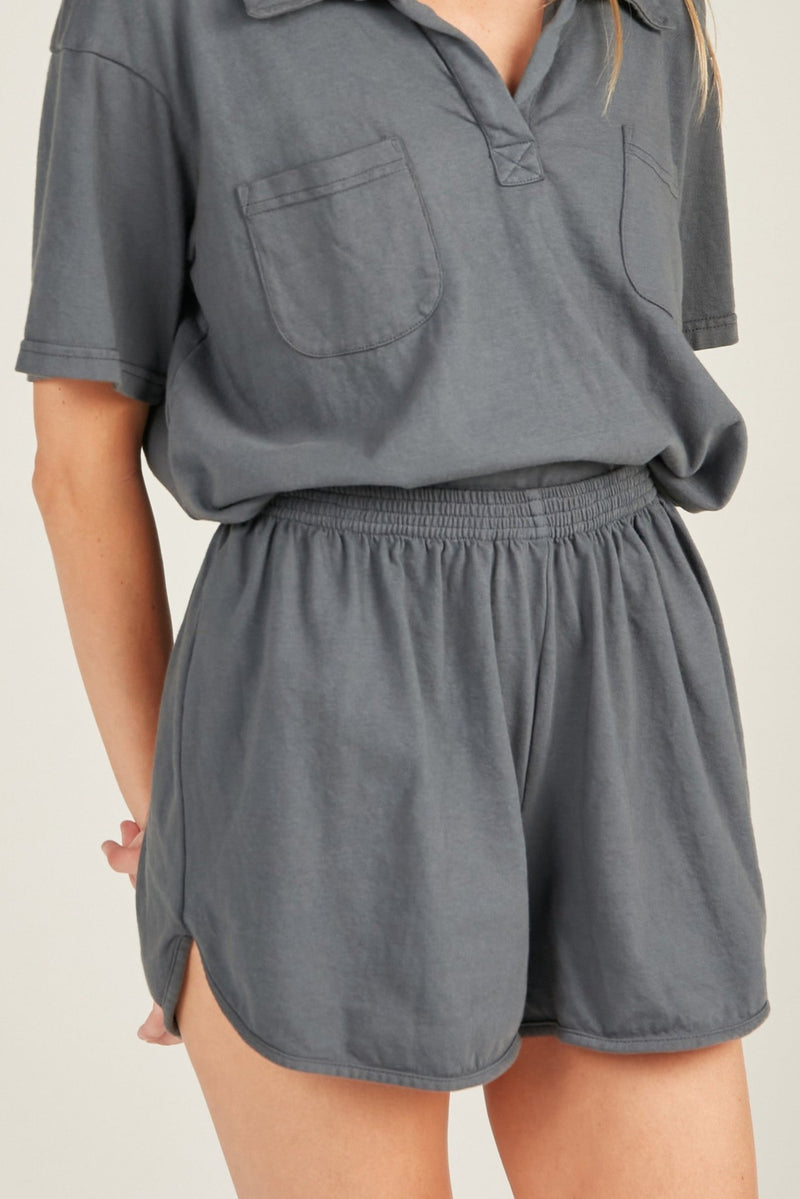 POLO SHORT - CHARCOAL - Primness