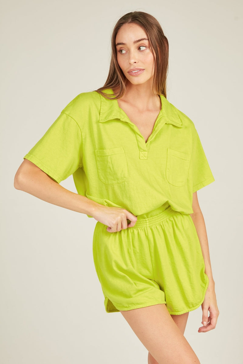 POLO SHORT - LIME - Primness