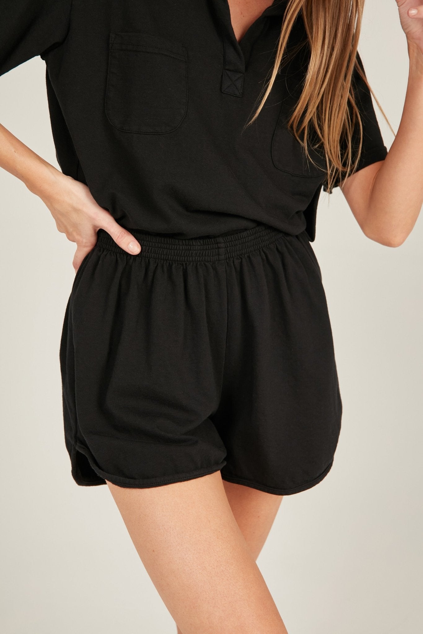 POLO SHORT - NOIR - Primness