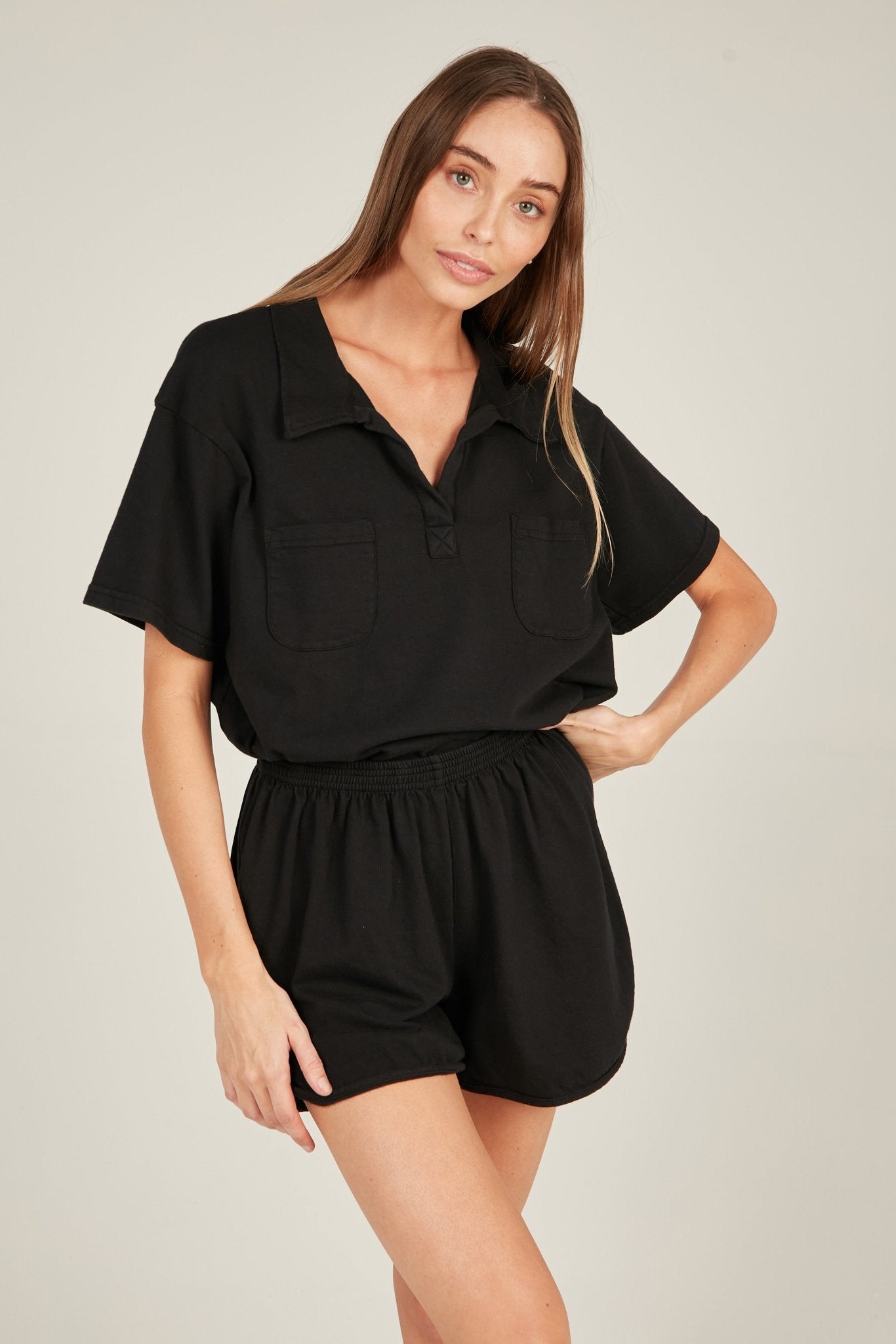 POLO SHORT - NOIR - Primness