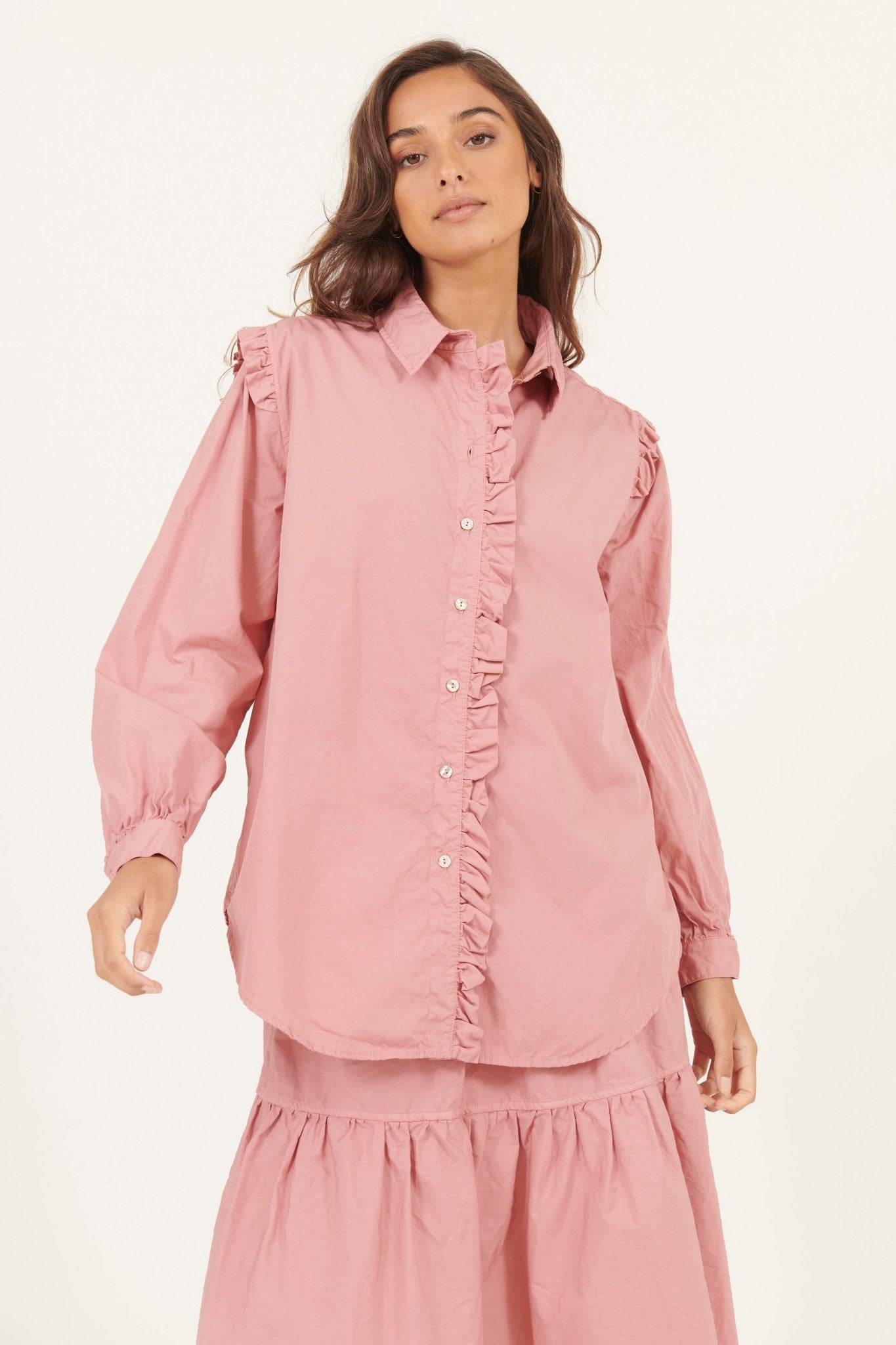 RUFFLES SHIRT - BLUSHED - Primness