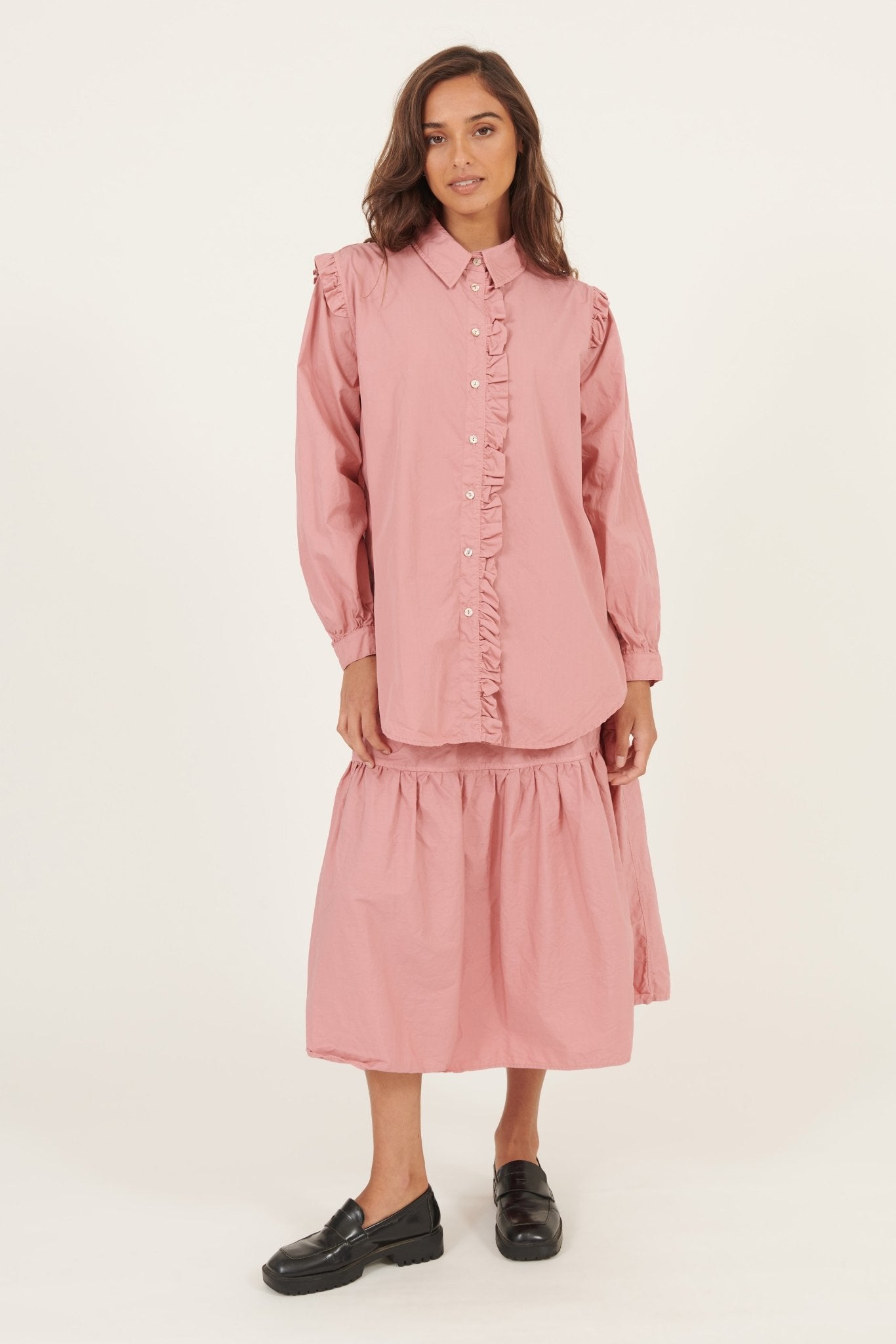 RUFFLES SHIRT - BLUSHED - Primness