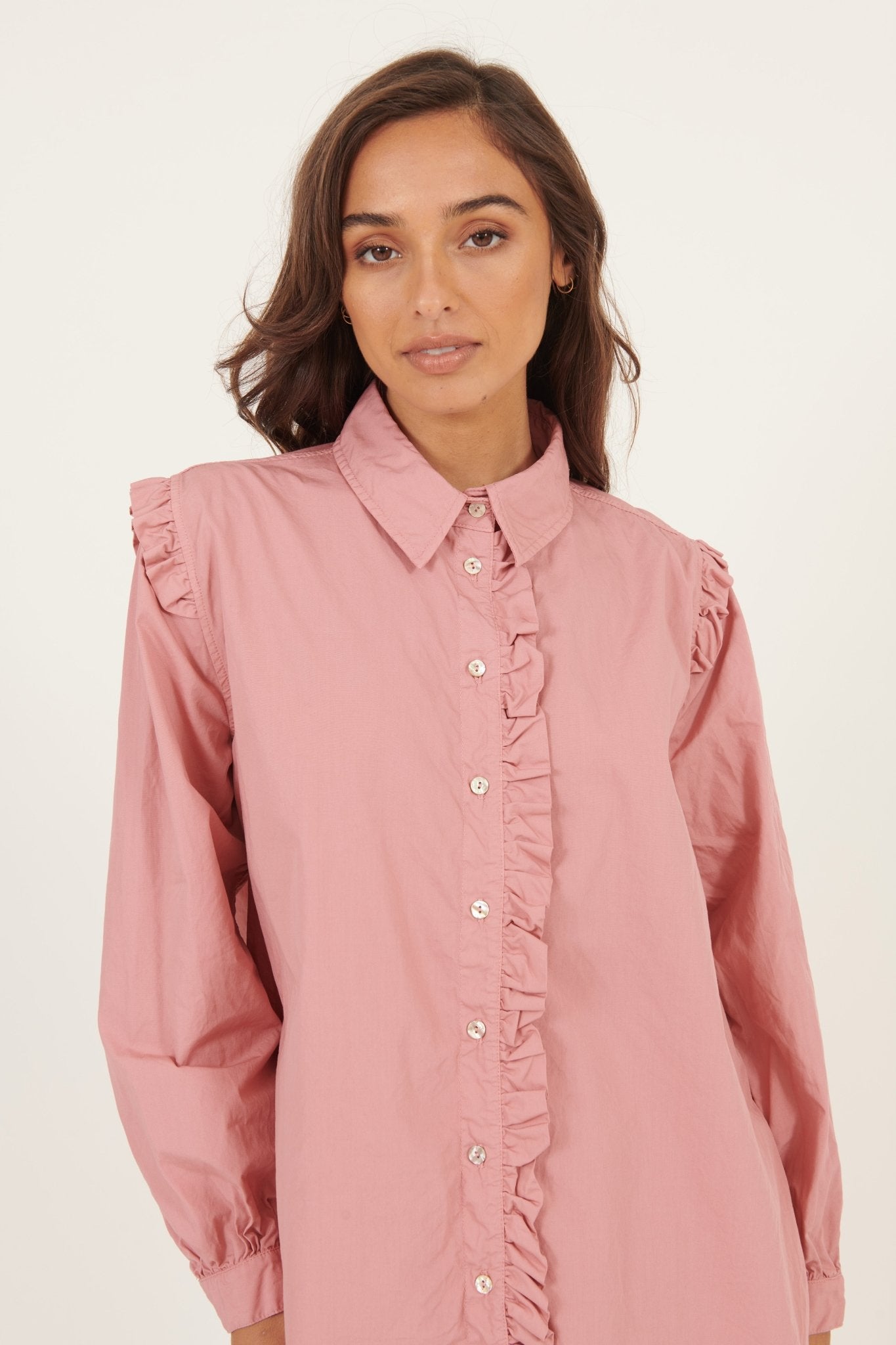 RUFFLES SHIRT - BLUSHED - Primness