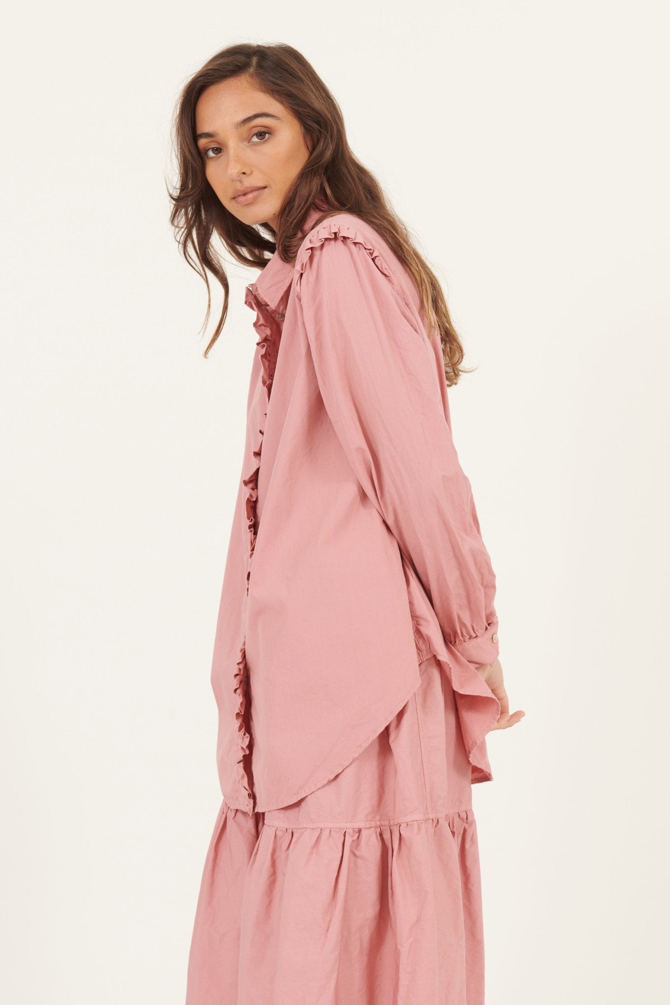 RUFFLES SHIRT - BLUSHED - Primness