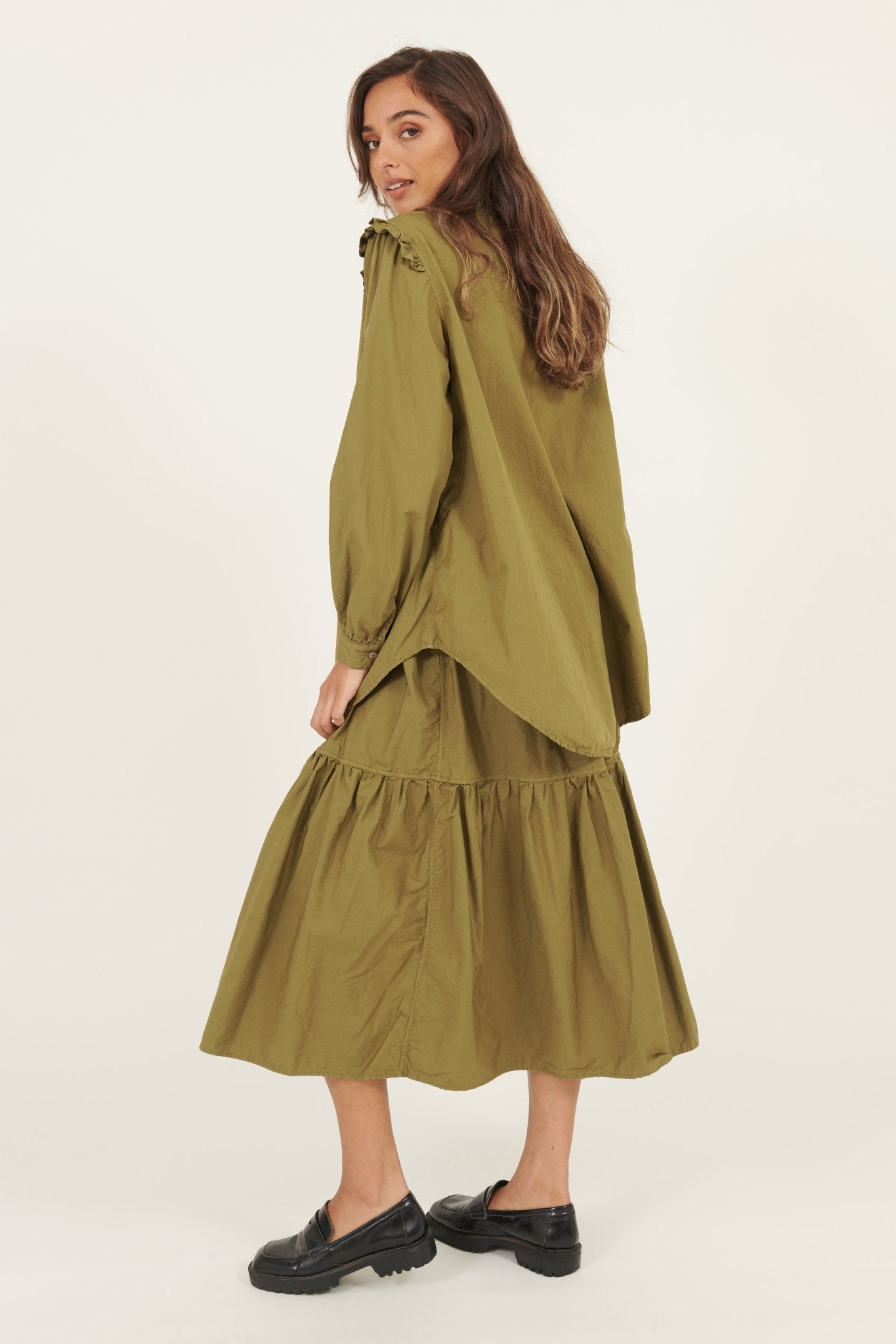 RUFFLES SHIRT - KHAKI - Primness