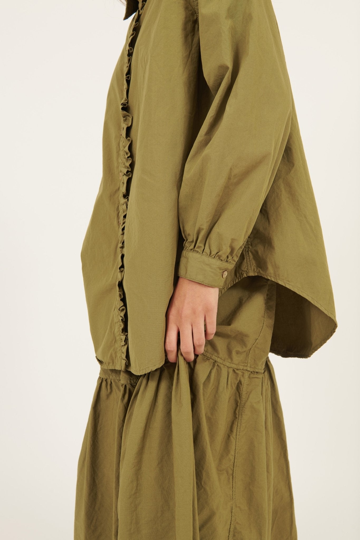 RUFFLES SHIRT - KHAKI - Primness