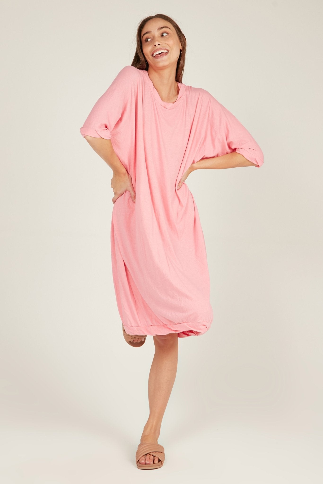 SANDY DRESS - TAFFY PINK - Primness