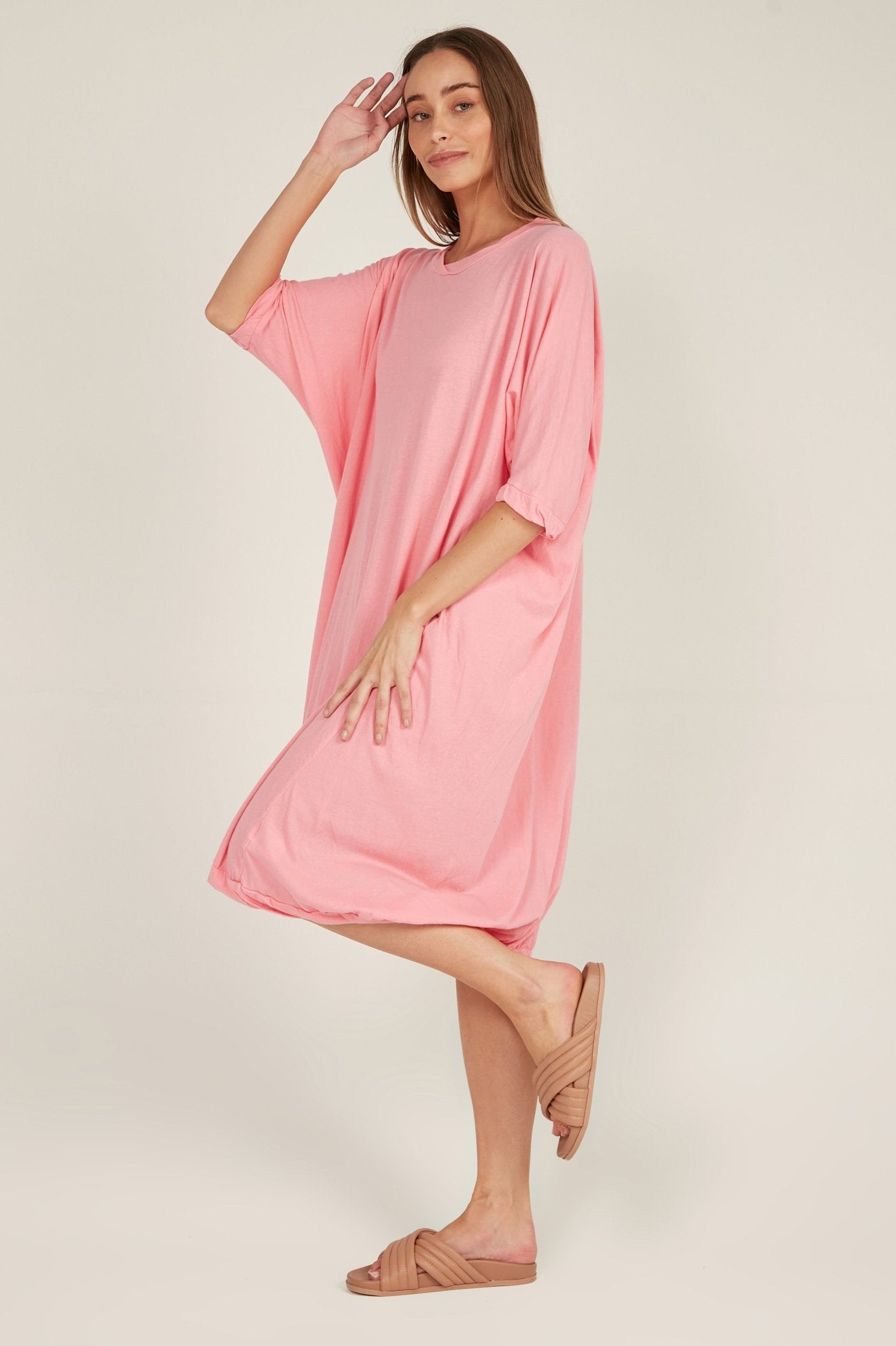 SANDY DRESS - TAFFY PINK - Primness