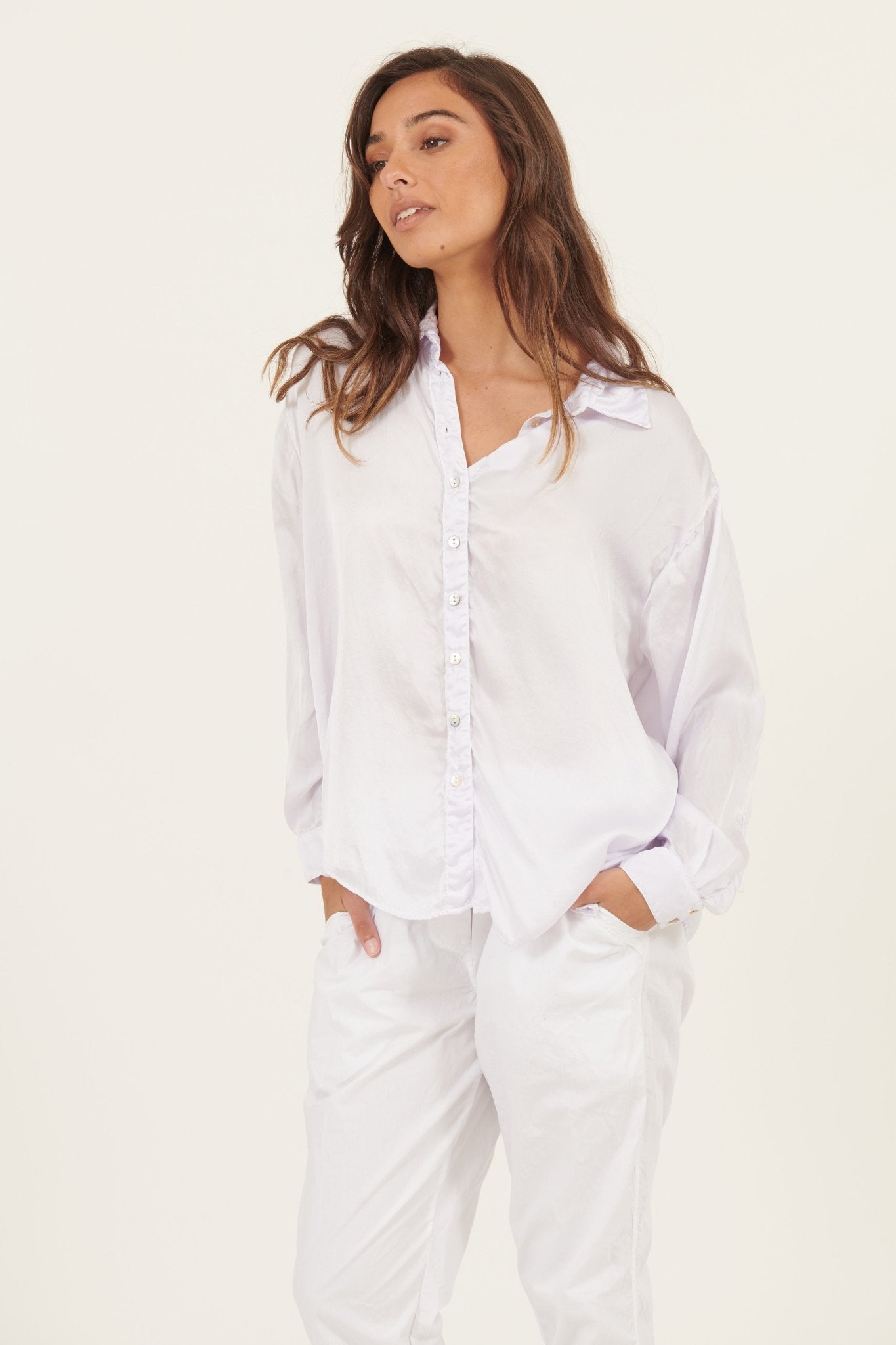 SATIN SHIRT - BLANC - Primness