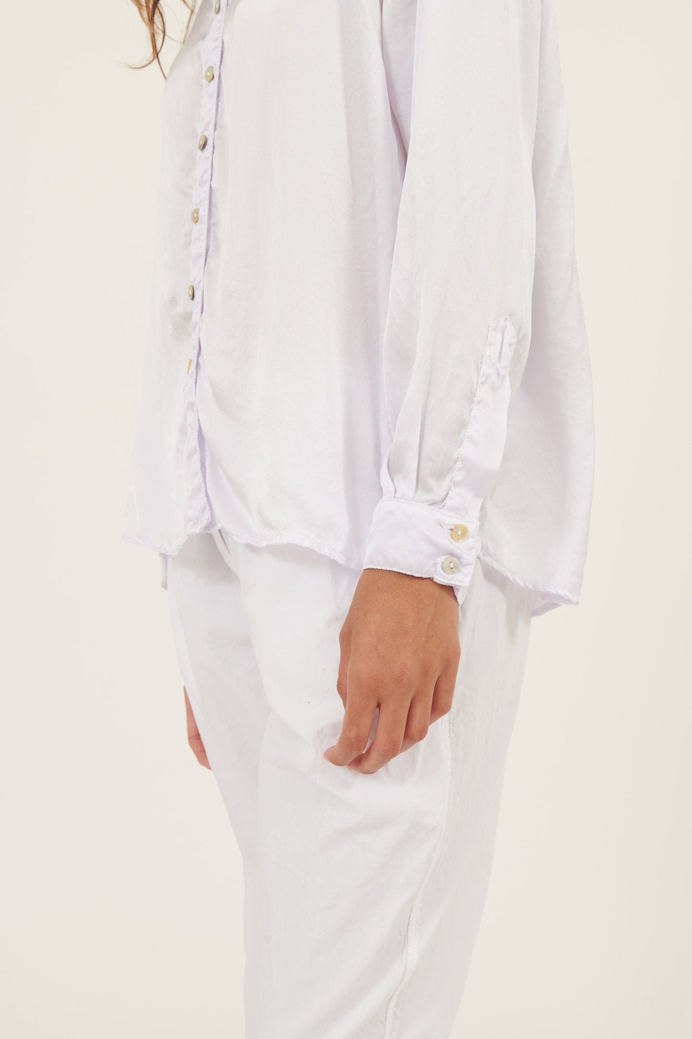 SATIN SHIRT - BLANC - Primness