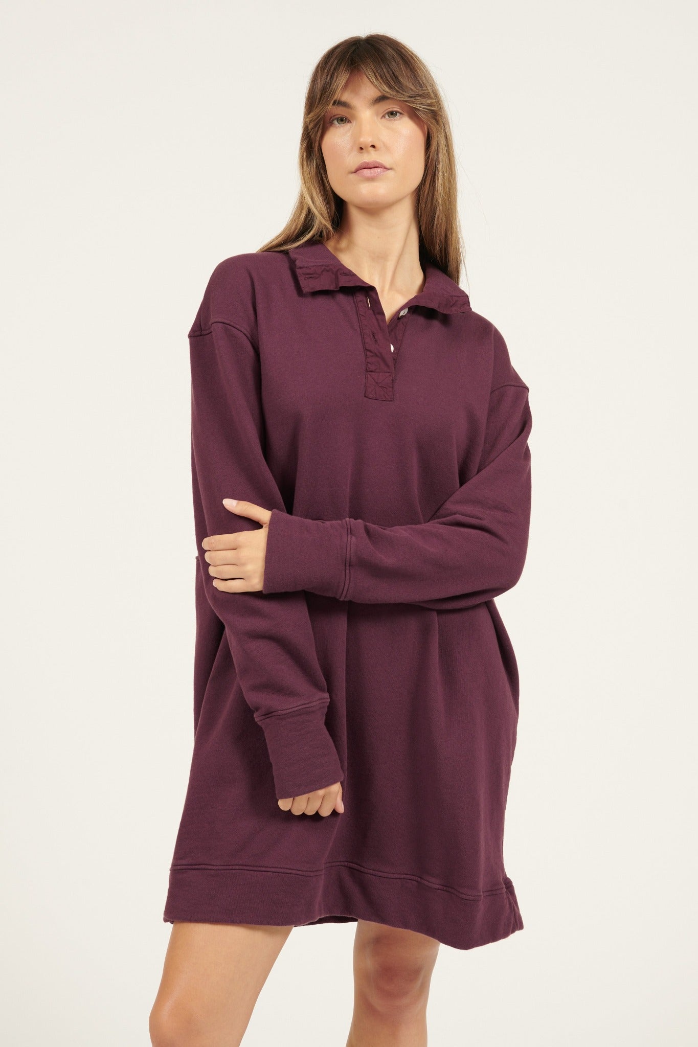 VENUS JUMPER DRESS - PLUM (PRE-ORDER) - Primness