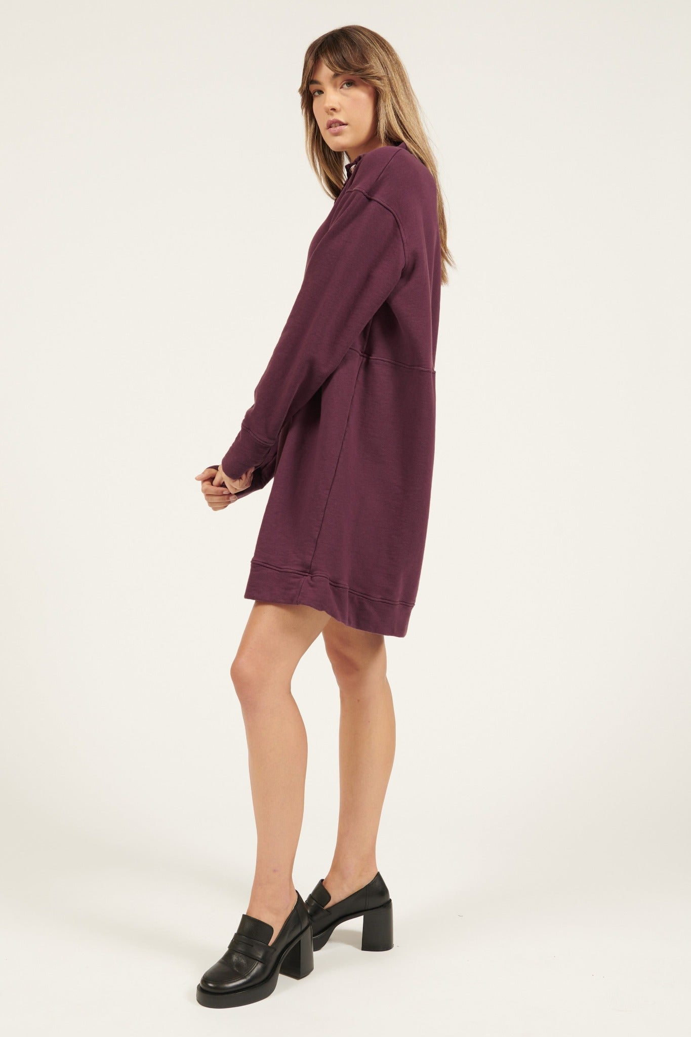 VENUS JUMPER DRESS - PLUM (PRE-ORDER) - Primness